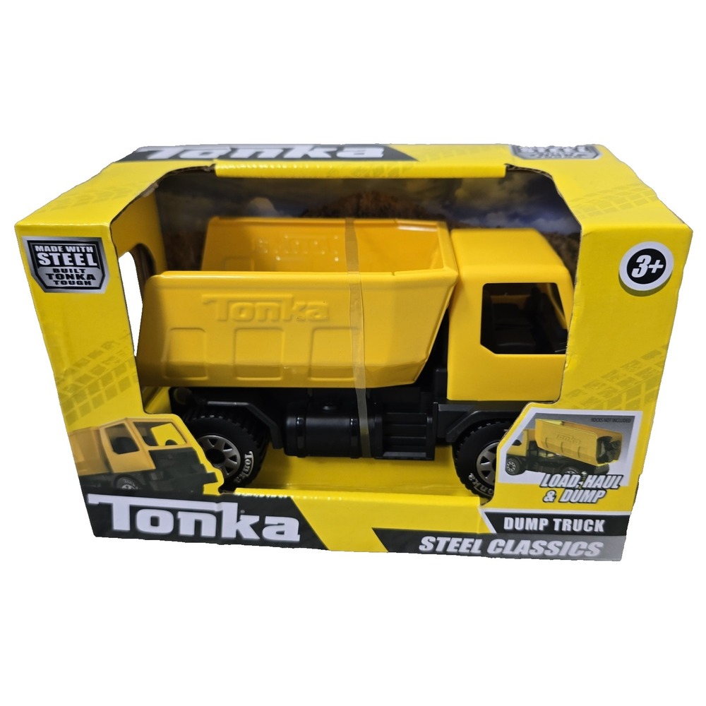Tonka Steel Classics Dump Truck Toy Yellow Load Haul Dump Mud Sand Dirt 3+ New